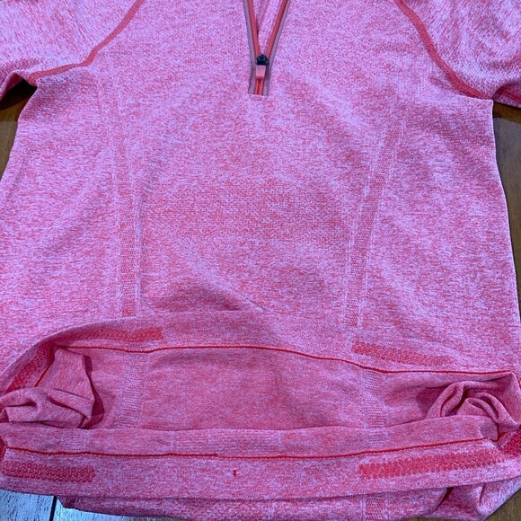 Athleta Fastest Track Half Zip Pullover Heathered Orange Athletic Top Sz Small - Picture 7 of 10